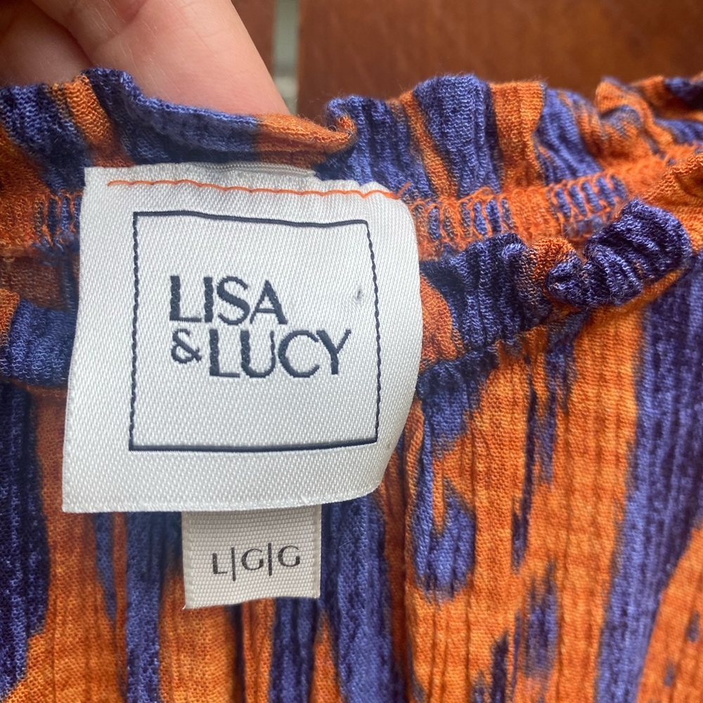 Lisa & Lucy Orange and Blue Vintage Style Maxi Dress - Picture 5 of 5